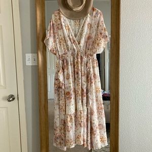 Johnny Was 100% Silk Floral Dress